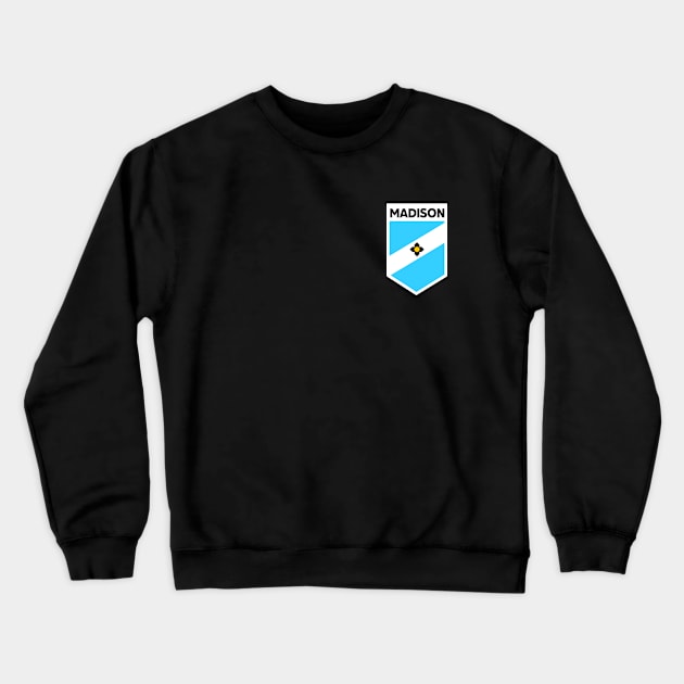 Madison, Wisconsin City Flag Emblem Crewneck Sweatshirt by SLAG_Creative